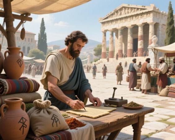 La contabilidad en la Antigua Grecia  ¿Cómo registraban transacciones los mercaderes atenienses?