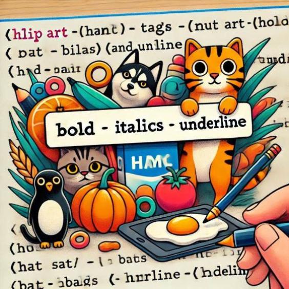 HTML Tags for Bold, Italic and Underline