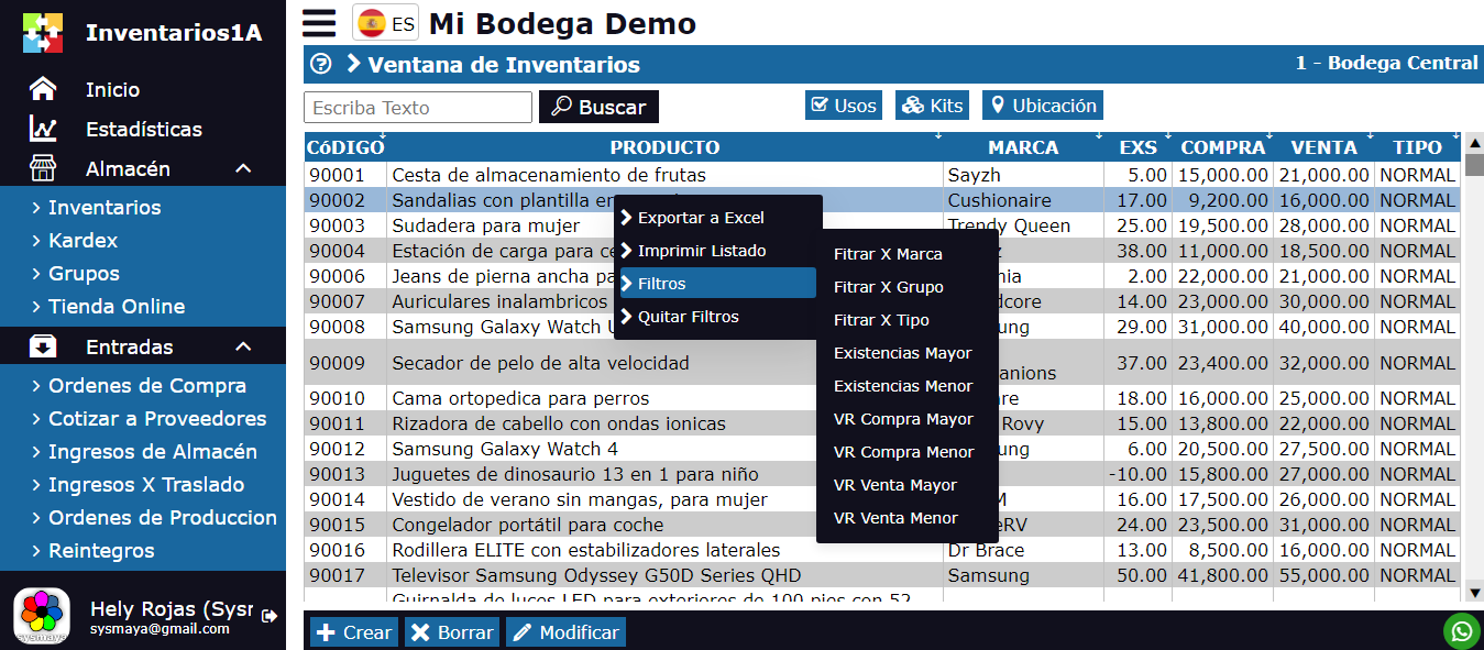 Software para Inventarios Online Gratis