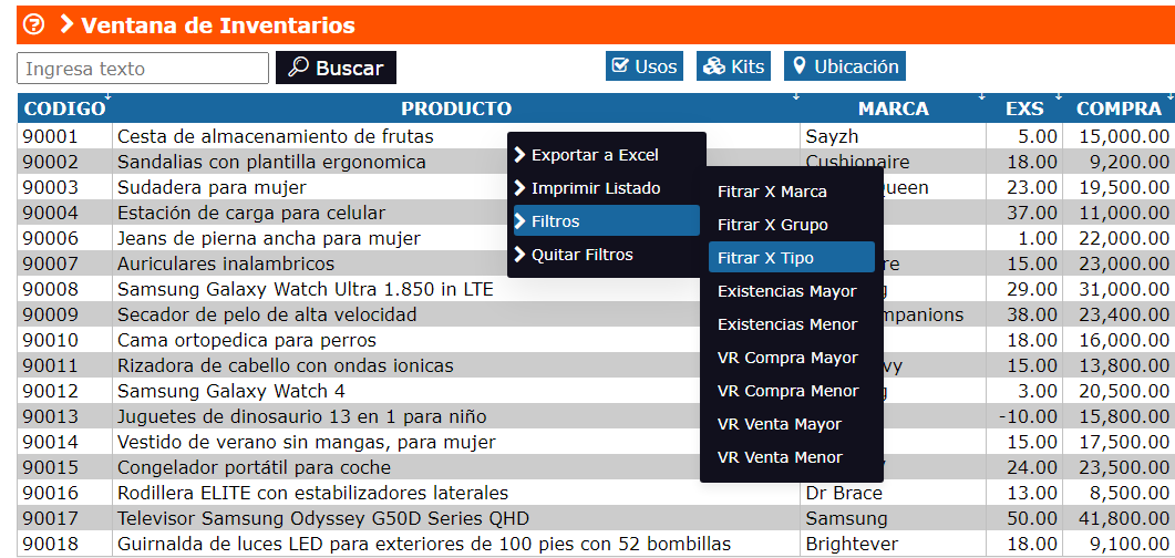 Filtrar dados e Exportar para Excel